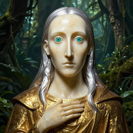 Ivory and Ebony Cleric Sculpture