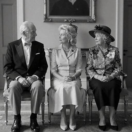 Elegant Black-and-White Family Portrait