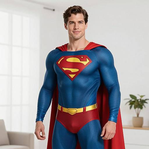 Handsome Man in Superman Costume
