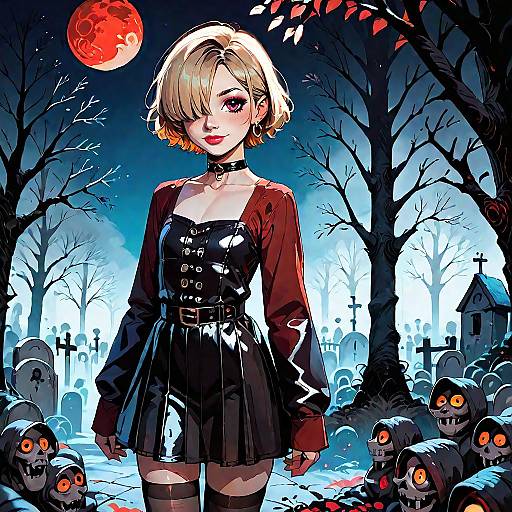 Mysterious Blonde Girl at Graveyard