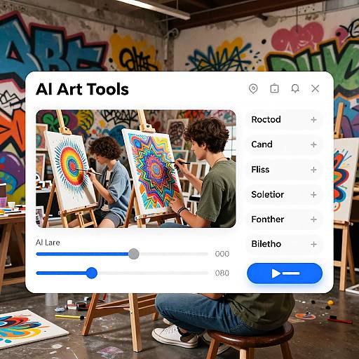 Futuristic AI Art Studio Interface