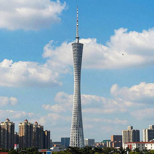 Colorful Fantasy Cityscape with Tower