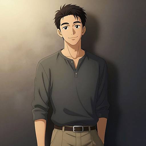 Stylish Anime Boy Portrait