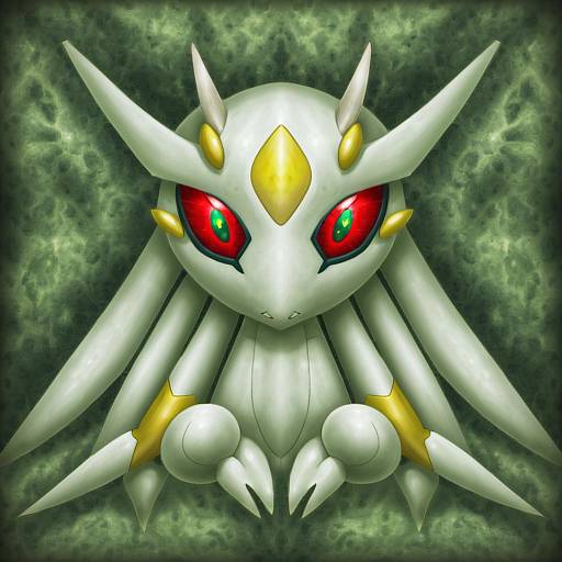 Illustration of Arceus, pokemon in the style of Po-ju