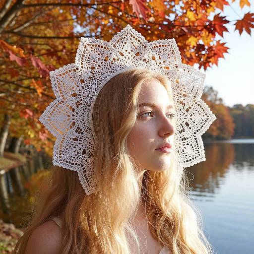 Ethereal Autumn Portrait with Mandala