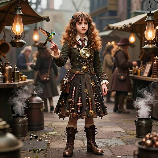 Steampunk Hermione Exploring Market