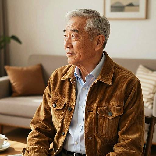 Layered Undercut on Stylish Senior Man