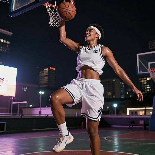 Dynamic Sports Portrait of a Basketball Player