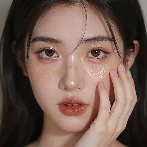 Glamorous Close-Up of a Young Woman