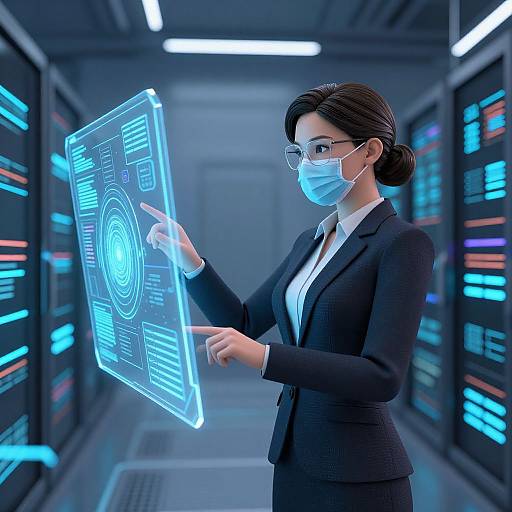 Cyberpunk Professional Woman with Interface