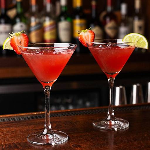 Vibrant Red Cocktails at Dim Bar