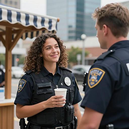 Police Officers Chatting Outdoors