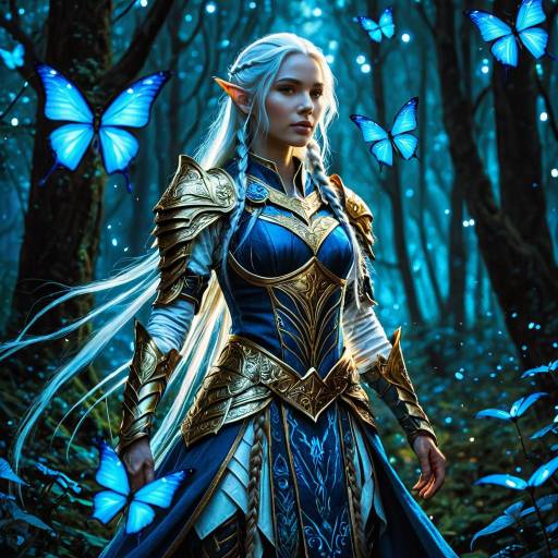 Fantasy Elf Warrior in Mystical Forest