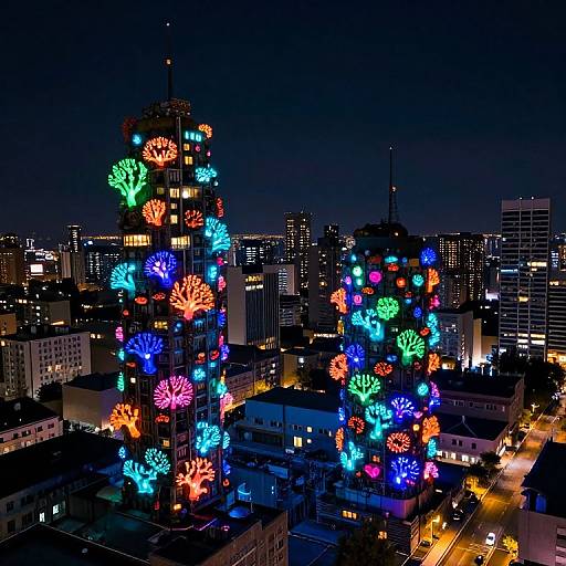 Bioluminescent Coral Cityscape
