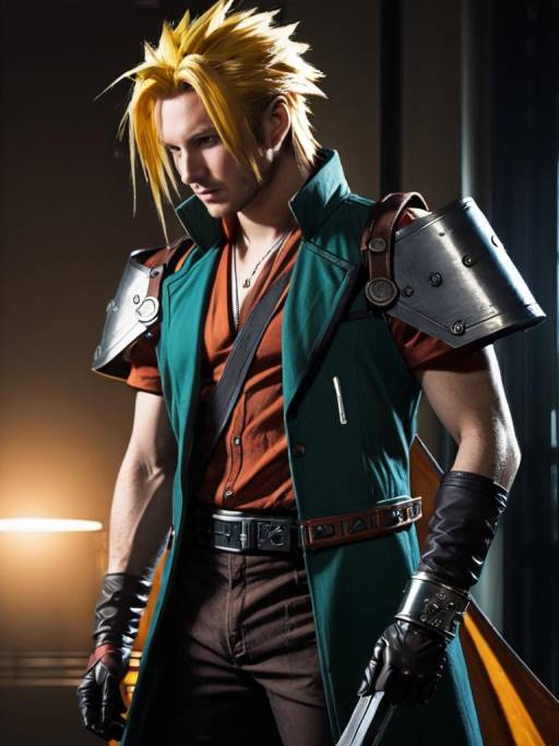 Man Cosplaying as Palmer from Final Fantasy VII