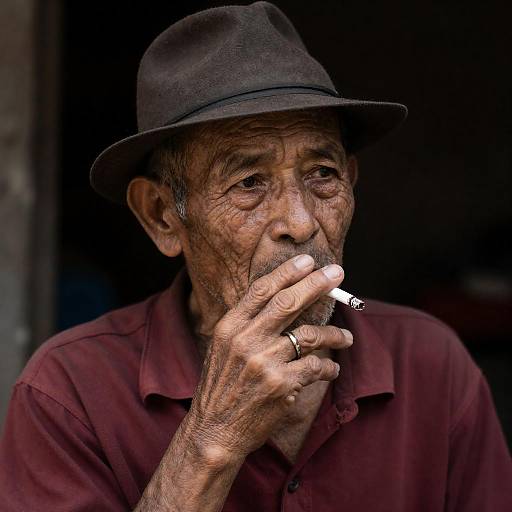 Contemplative Elderly Man in Warm Light