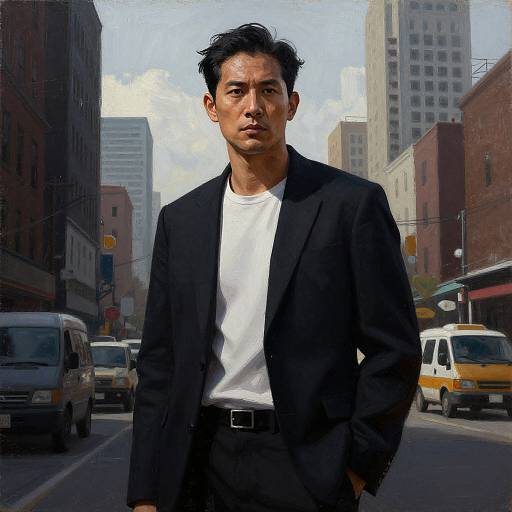 Dramatic Urban Man Figure Painting