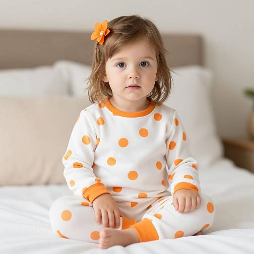 Toddler in Polka Dot Pajamas Costume