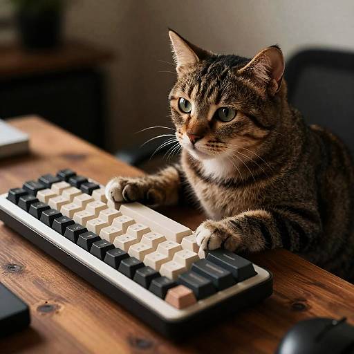 Cat Typing on Mechanical Keyboard