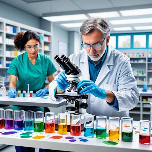 Vibrant Laboratory Scene with Biologist Vibrant Laboratory Scene with Biologist