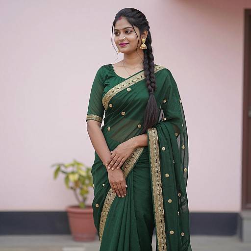 Elegant Young Woman in Traditional Punjabi Dress