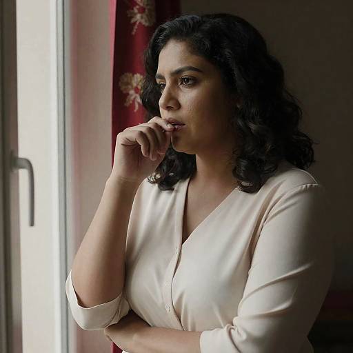 Contemplative Woman by the Window