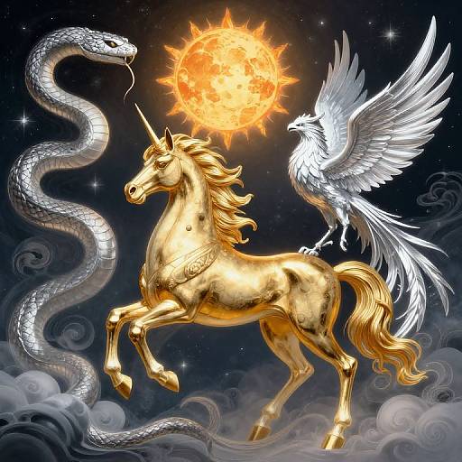 Mystical Celestial Creatures and Symbols