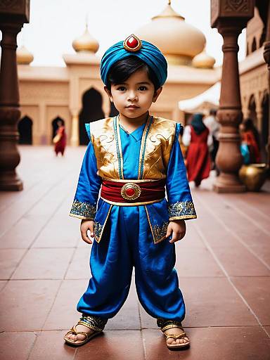 Photorealistic Toddler in Aladdin Costume