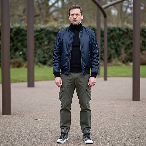 Stylish Man in Sculpture Garden