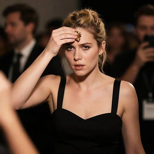 Intense Portrait of a Woman in Black