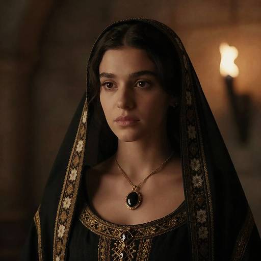 Mystical Woman in Medieval Setting