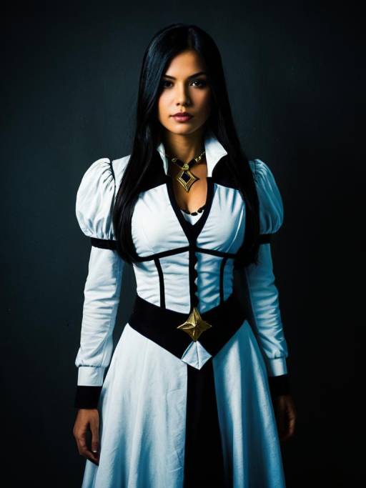 Woman in Relena Peacecraft Cosplay Costume