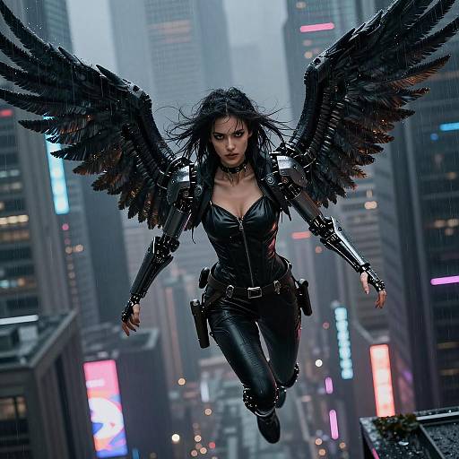 Fierce Guardian with Mechanical Wings