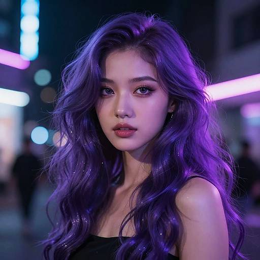 Futuristic Cyberpunk Purple Hair