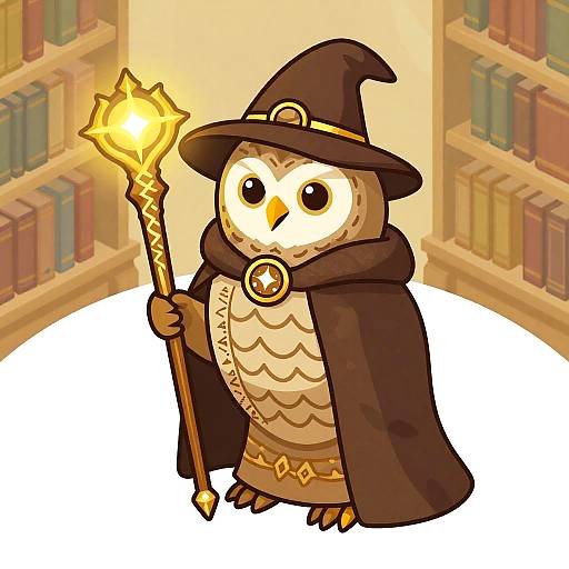 Isometric Owl Mage in Velvet Cloak