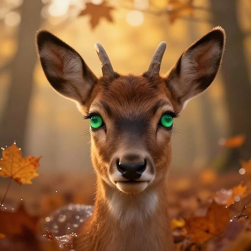 Mystical Green Doe Eyes Portrait