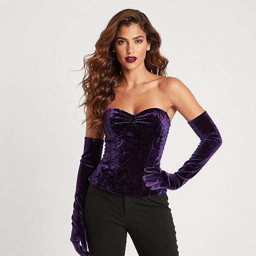 Confident Woman in Purple Velvet