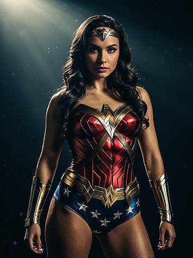 Photorealistic Woman in Wonder Woman Costume