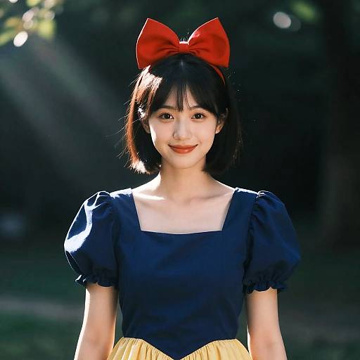 Cinematic Night Portrait of Woman and Doe