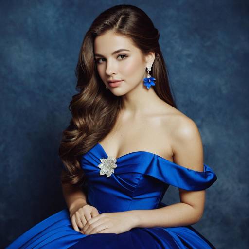 Young Woman in Royal Blue Prom Dress