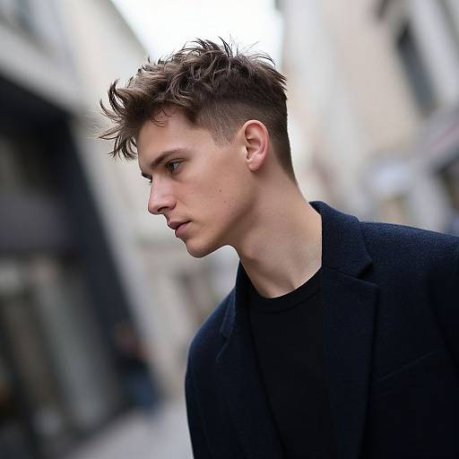 Short Curtain Haircut Urban Portrait