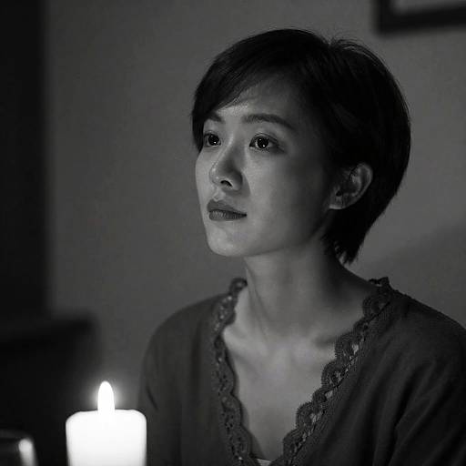 Elegant Black-and-White Portrait of a Woman