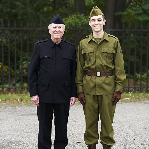 Smiling Soldiers in a Wooded Setting