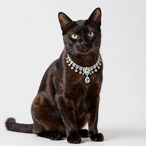 Extravagant Cheetoh Cat Portrait in Diamonds