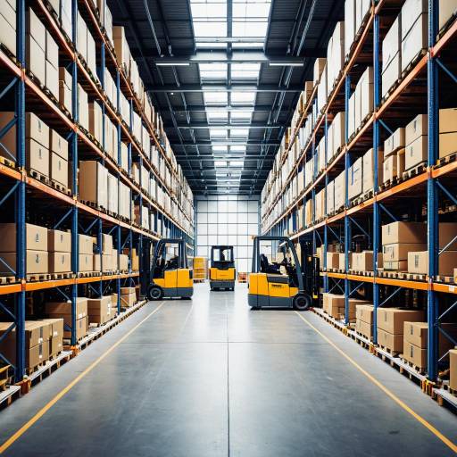 Modern Warehouse Interior with Forklifts