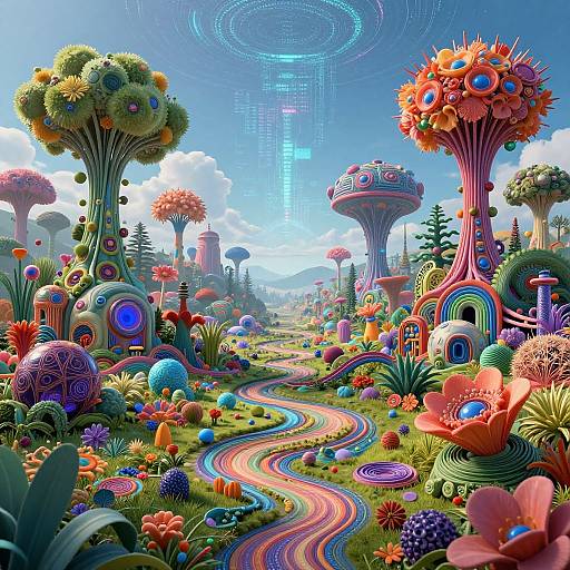 Surreal Tech-Nature Dreamscape