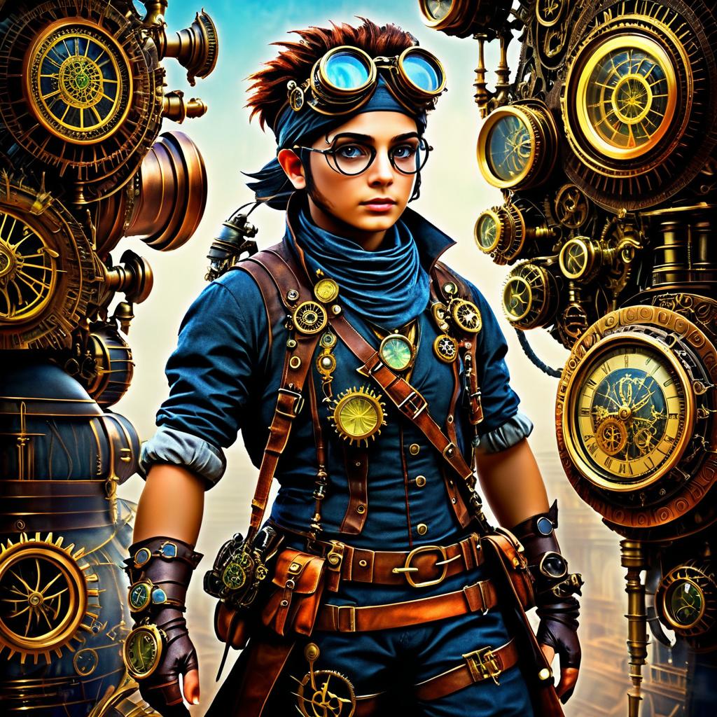 Brave Steampunk Explorer in Digital Art