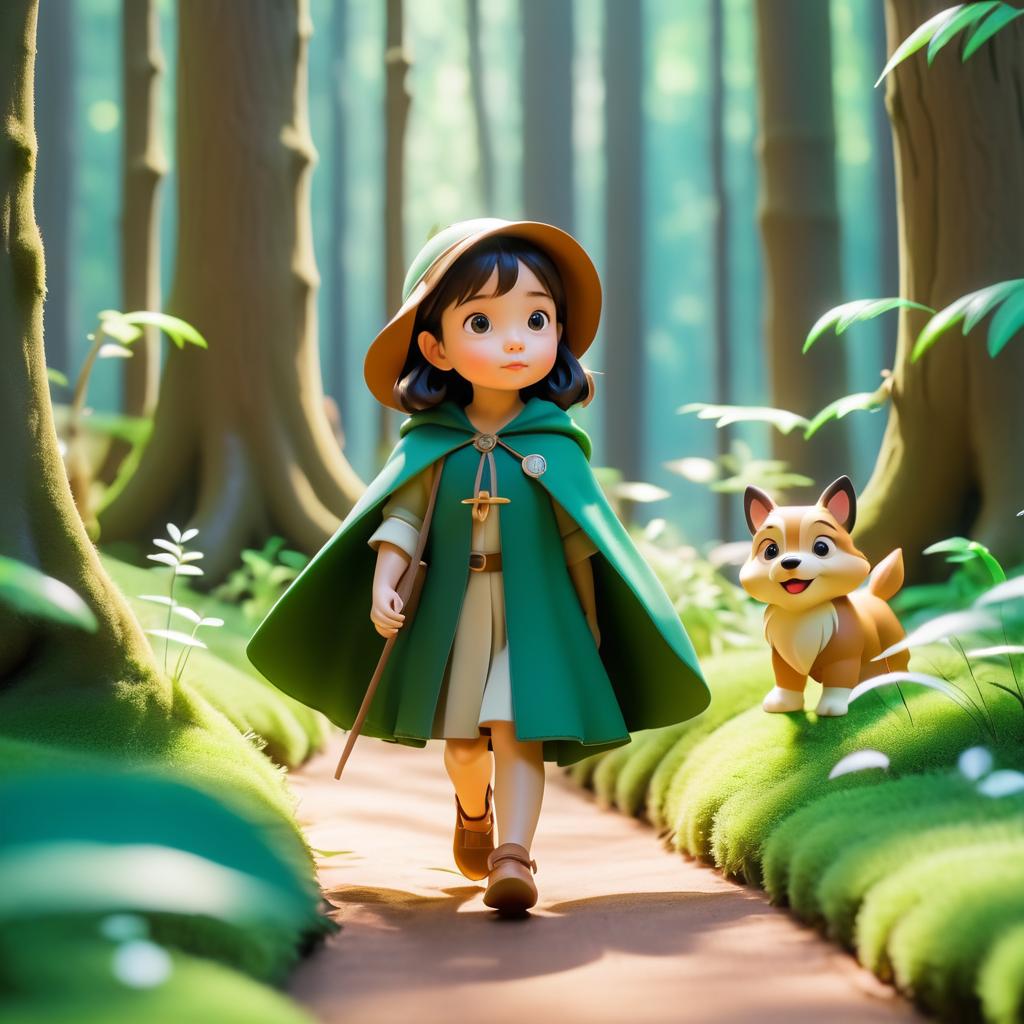 Brave Girl's Magical Forest Adventure