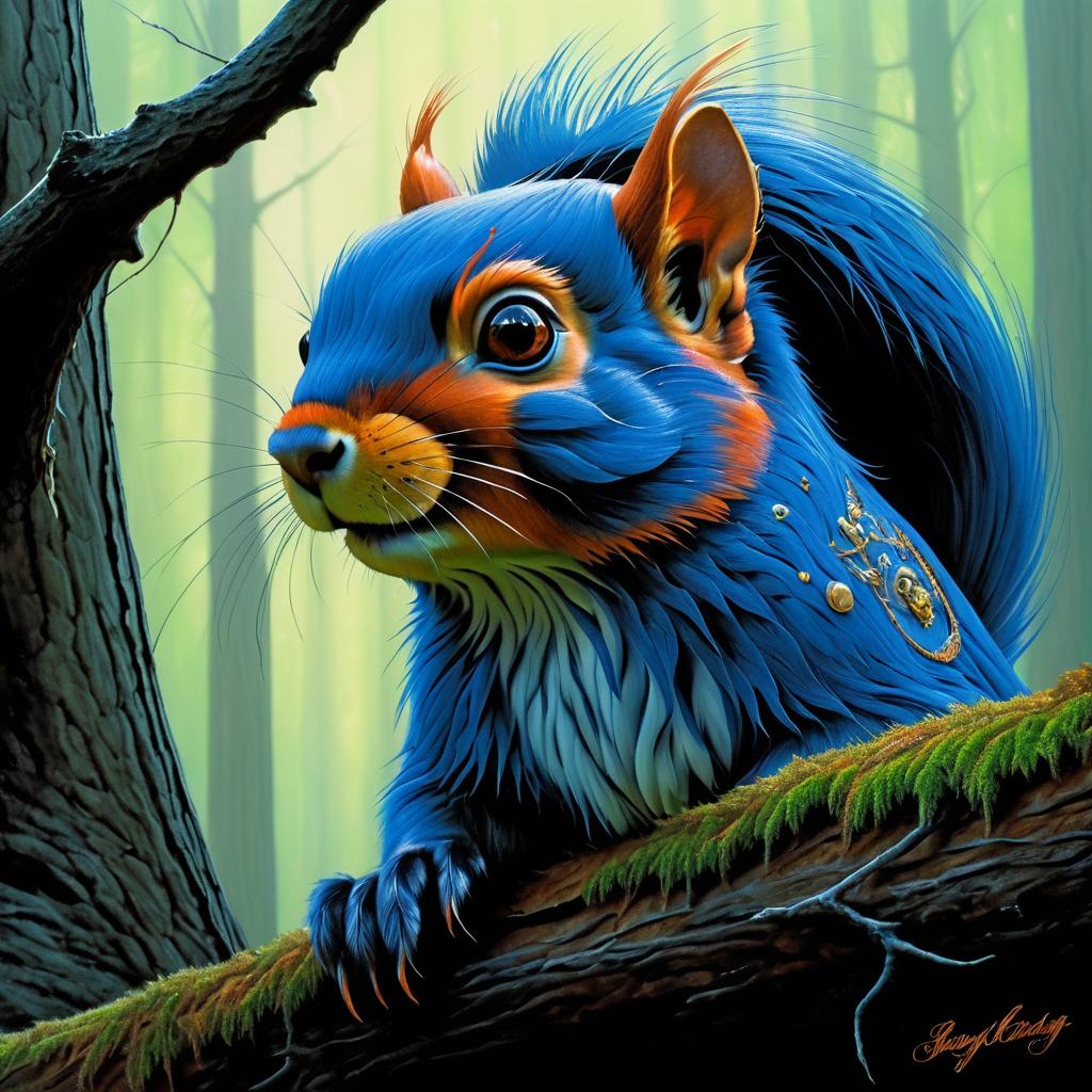 Whimsical Squirrel Portrait in Barlowe Style