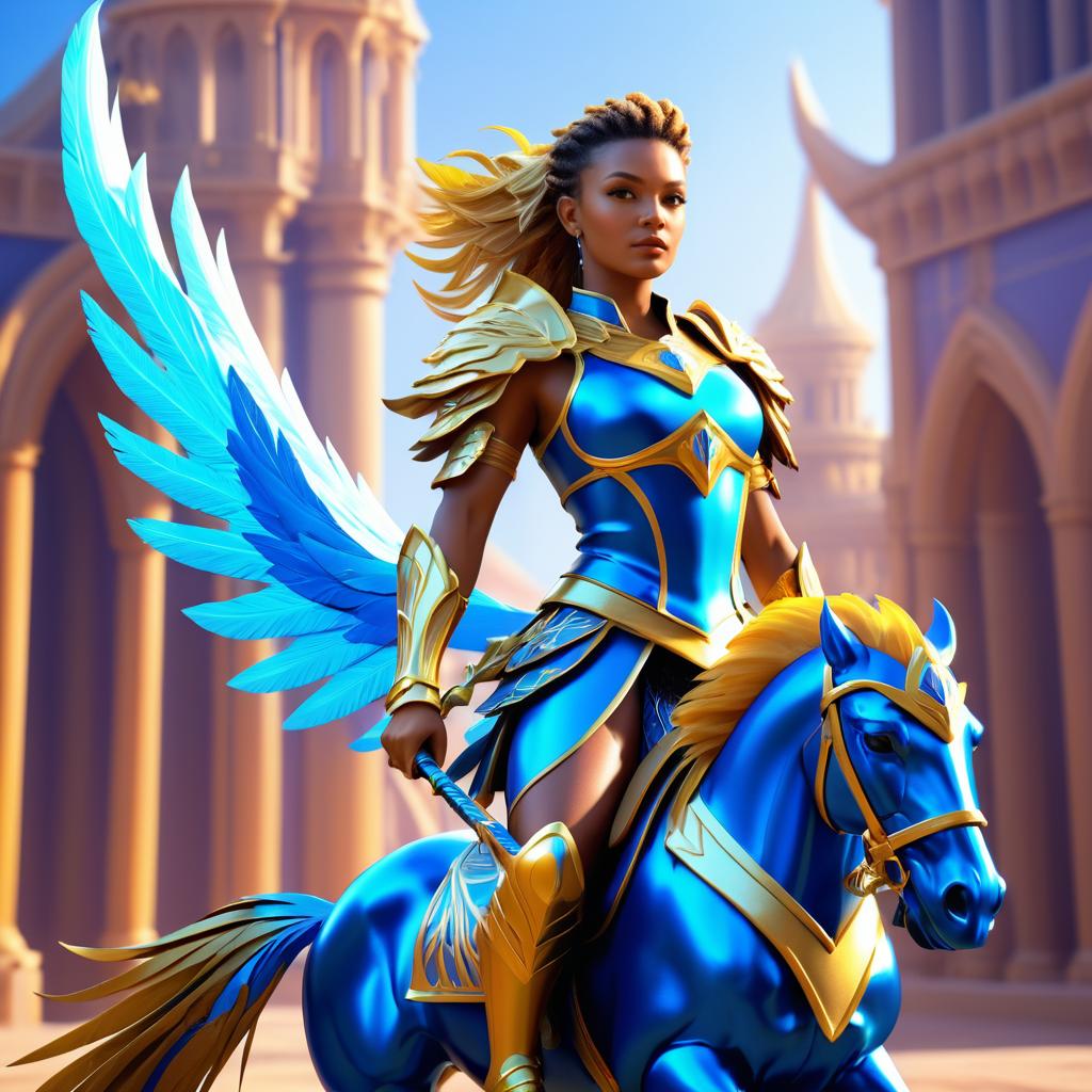 Majestic Griffon Rider in Fantasy Art